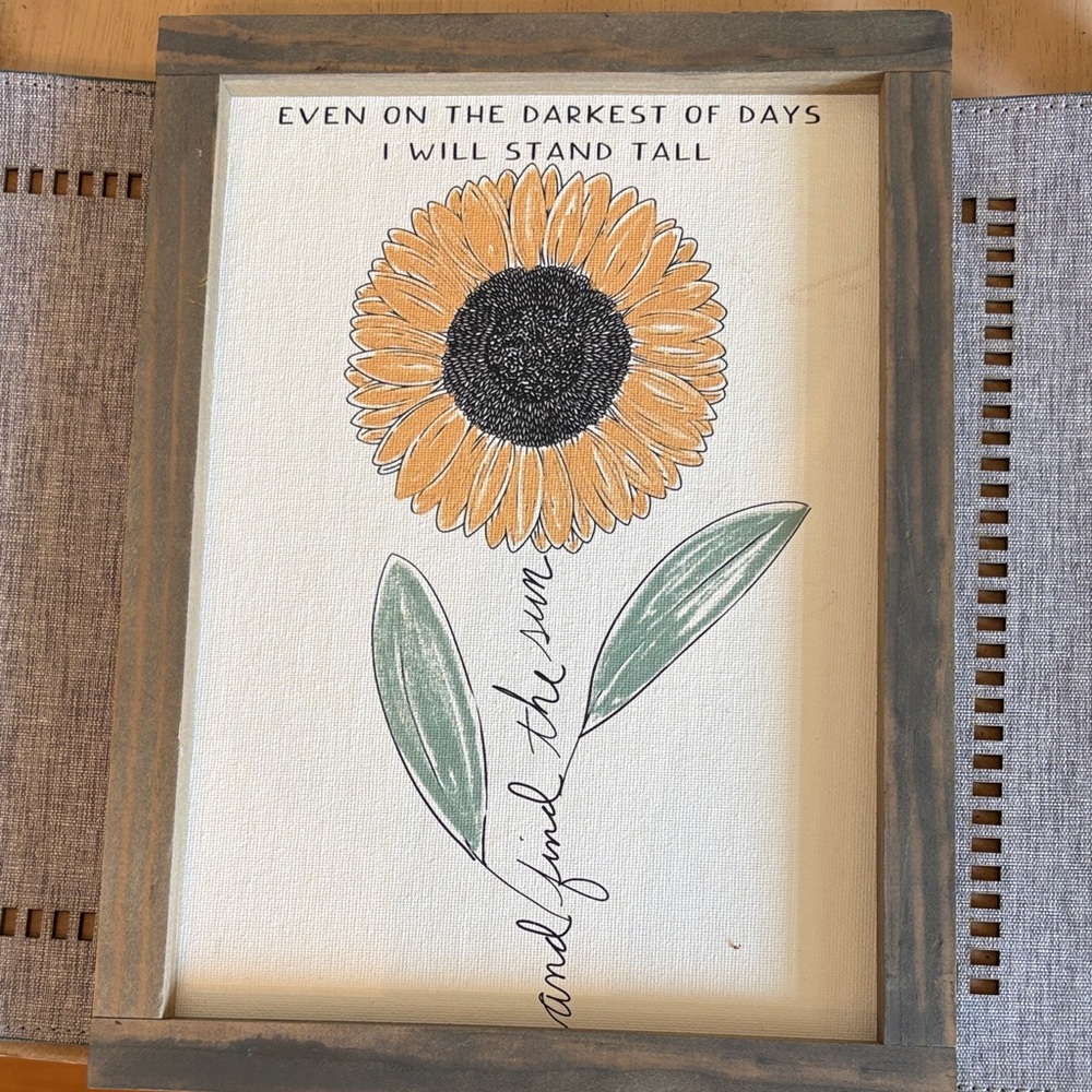 Stand Tall Sunflower Art Print in Yellow and Green - Unbranded
